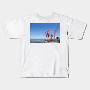 Fishing boat, beach, Binz, Ruegen, Mecklenburg-Western Pomerania, Germany Kids T-Shirt